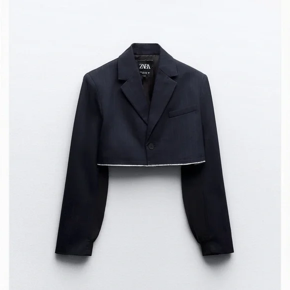 ZARA striped crop bomber blazer - Picture 15 of 15